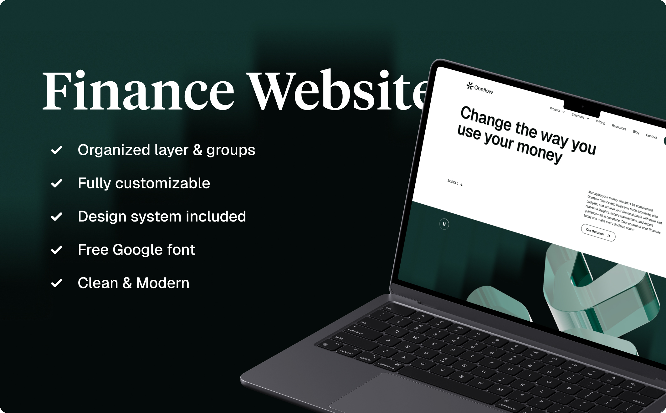Clean & Modern Finance Website UI Kit with Design Tokens and Organized Layers in Figma - Large Shot 3