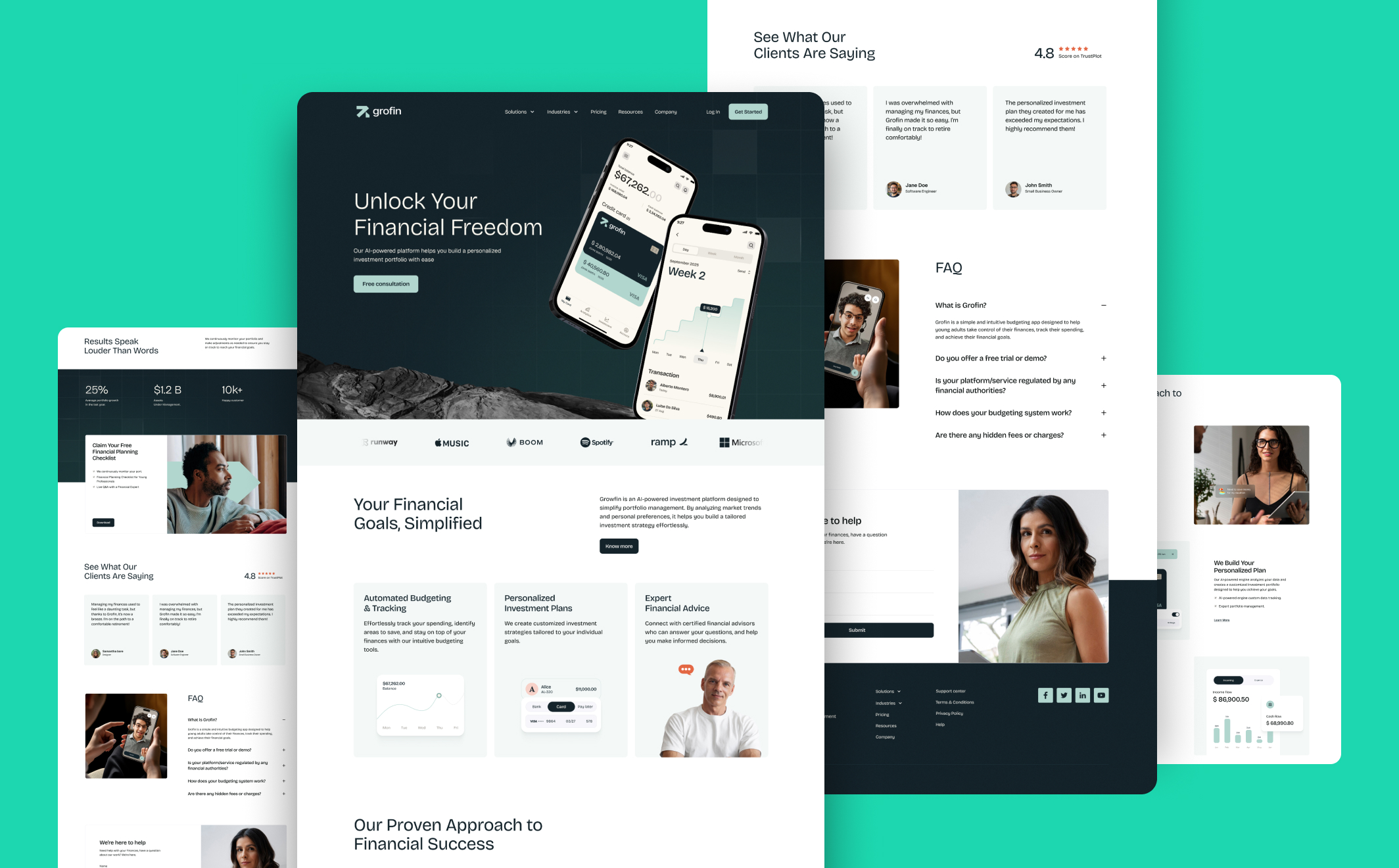 Grofin – Financial Landing Page Template with Modular Sections in Figma - Large Shot 2