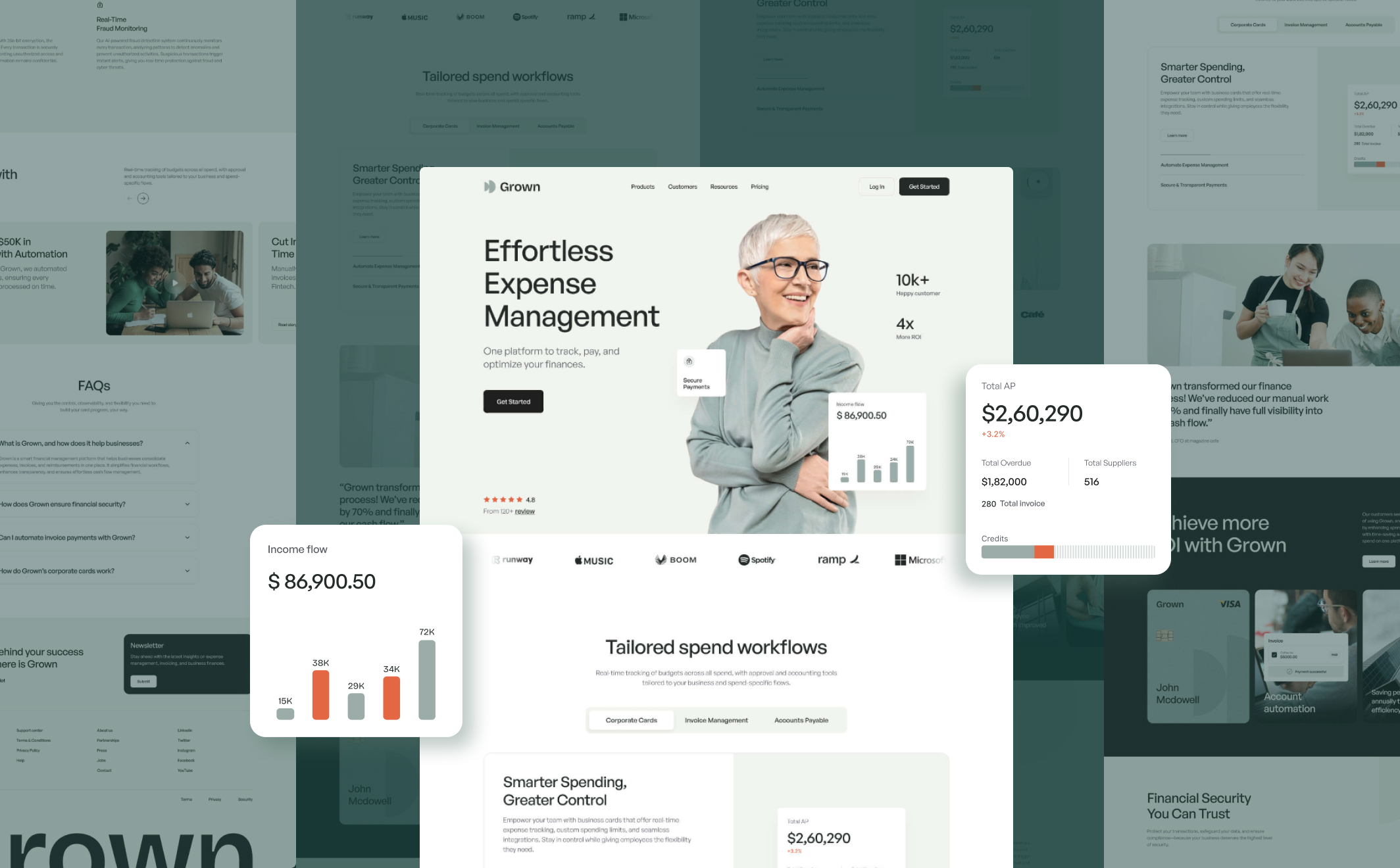 Grown – Expense Management Landing Page Template - Large Shot 1