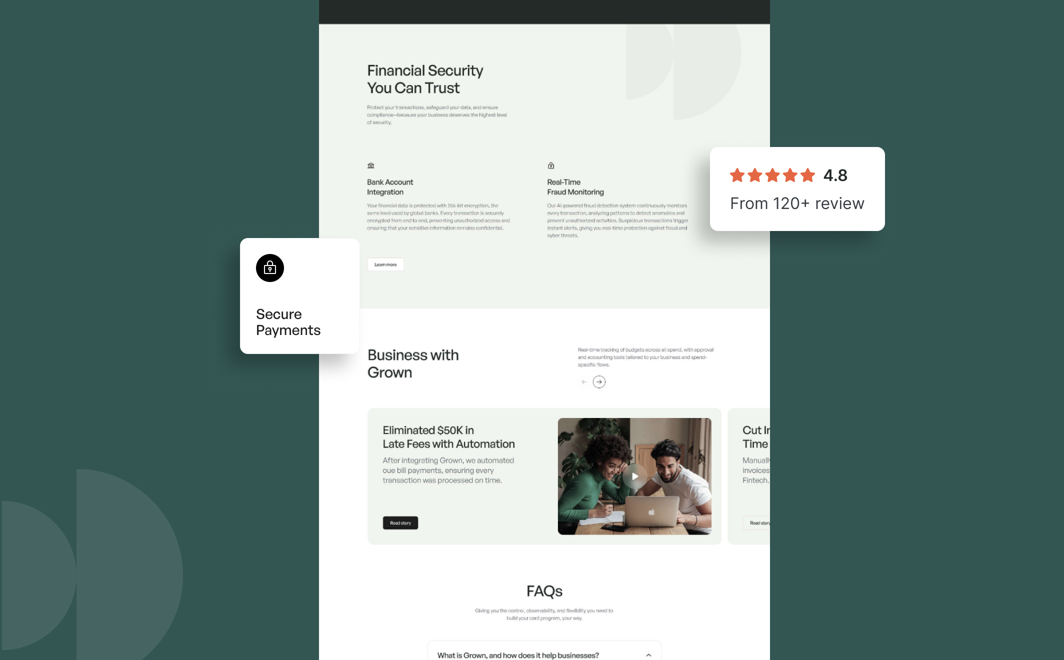 Grown – Expense Management Landing Page Template - Large Shot 3